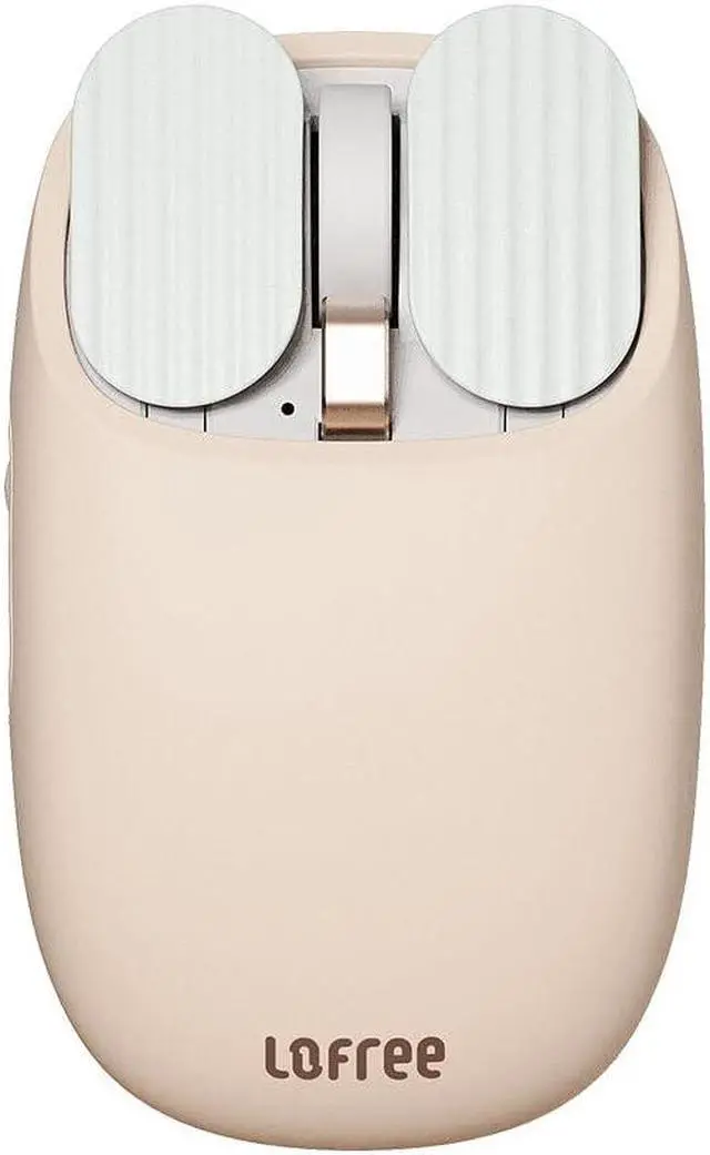 LOFREE Wavy Chips Wireless Mouse - Dual Mode Bluetooth/2.4G, 5 DPI Settings, 50-Day Battery - Perfect For Mac & Windows (Milk Tea Color)