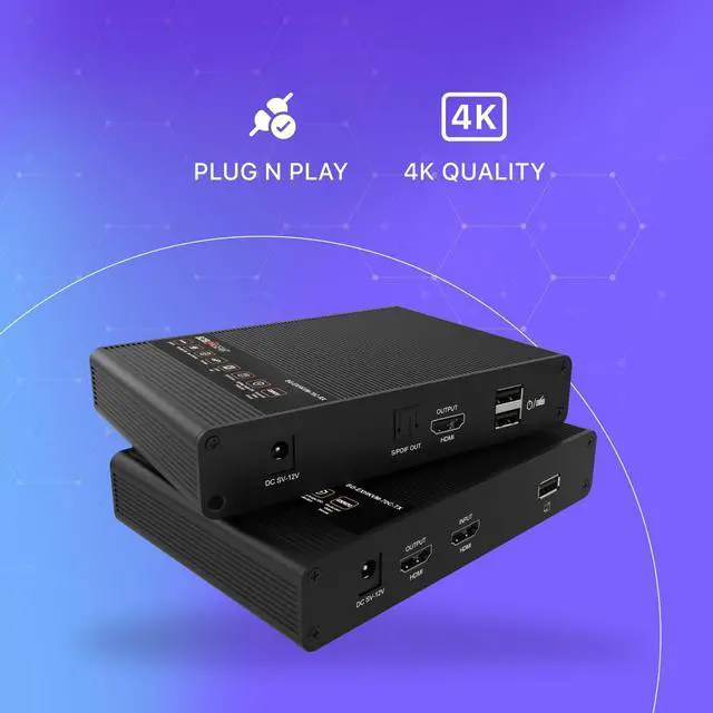 Alt view image 4 of 5 - BZBGEAR 4K UHD HDMI and KVM Extender with Zero Latency up to 230ft Support HDR and ARC - BG-EXHKVM-70C