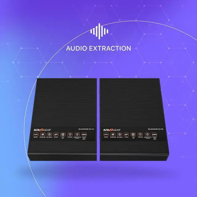 Alt view image 5 of 5 - BZBGEAR 4K UHD HDMI and KVM Extender with Zero Latency up to 230ft Support HDR and ARC - BG-EXHKVM-70C