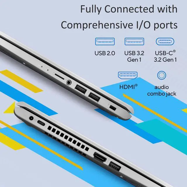Alt view image 5 of 5 - ASUS Vivobook 15.6" FHD Laptop, AMD Ryzen 3 3250U, 8GB RAM, 128GB SSD, Windows 11 Home, Transparent Silver, M515DA-WS33