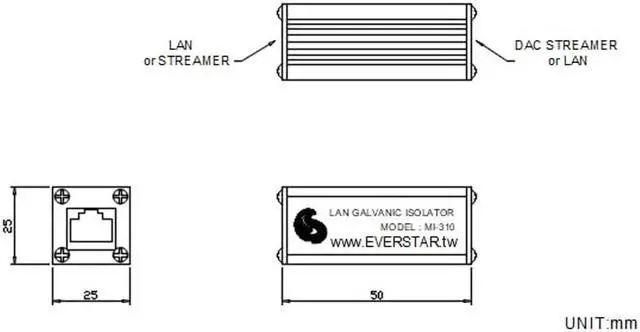 Alt view image 5 of 5 - EverStar New MI-310 Metallic Housing Ethernet Galvanic Isolator + 6 Patch STP Cable (1+1pc Kit) for Apple/Android TV, Hi-Res Audio Systems (RJ45) | LAN Signal Noise Filter | Black