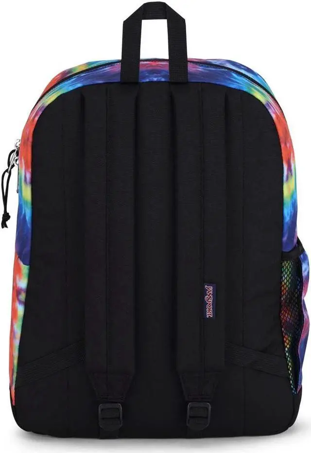 Alt view image 2 of 5 - JanSport Cross Town Plus Backpack - Large Main Compartment, Side Water Bottle Pocket, 15-Inch Padded Laptop Sleeve - Red/Multi Hippie Days