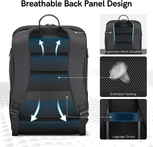 Alt view image 5 of 5 - Kingsons Travel Laptop Backpack, Large Capacity Carry On Backpack for Men and Women