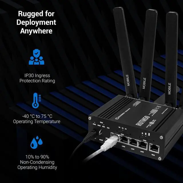 Alt view image 4 of 5 - Teltonika RUTM50 WiFi Router Dual SIM Card Slot - 5G Ultra High Speeds Up to 3.4 Gbps - Auto Failover with SA & NSA 5G Architecture Support - 4G Compatibility Wireless Router (TELRUTM50000000)