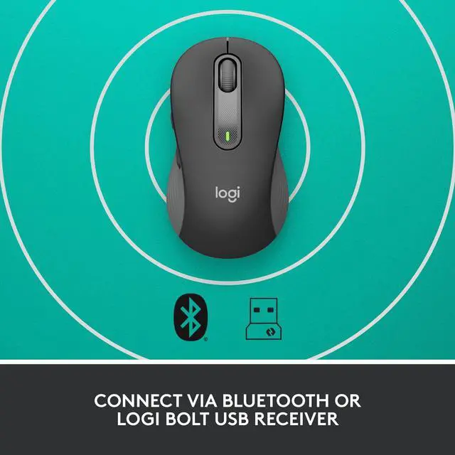 Alt view image 3 of 5 - Logitech Signature M650 L for Business Wireless Mouse, for Large Sized Hands, Logi Bolt, Bluetooth, SmartWheel - Graphite