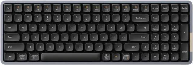 Alt view image 2 of 5 - LOFREE Flow100 Low Low Profile Mechanical Keyboard, 75 Percent Rechargeable Wireless Keyboards with Bluetooth and Wired Connection, Black Phantom Tactile Switches and Ghost liear Switches