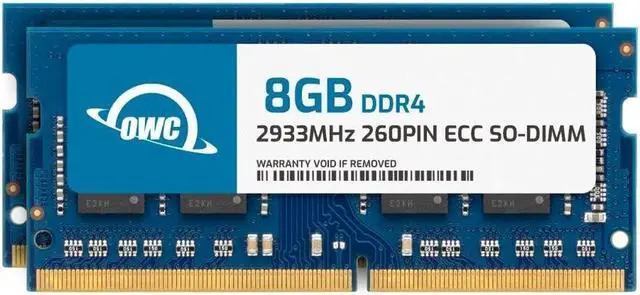 Main image of OWC 16GB (2x8GB) DDR4 2933MHz PC4-23400 CL21 1RX8 ECC Unbuffered SODIMM 1.2V 260-pin Memory RAM