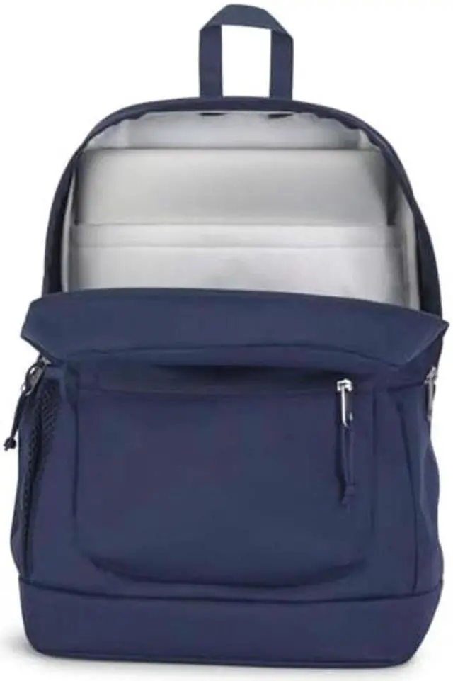 Alt view image 5 of 5 - JanSport Cross Town Plus Backpack - Large Main Compartment, Side Water Bottle Pocket, 15-Inch Padded Laptop Sleeve - Navy