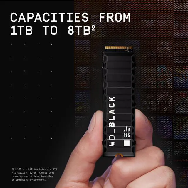 Alt view image 4 of 5 - WD_BLACK 8TB SN850X NVMe Internal Gaming Solid State Drive with Heatsink - Works with PlayStation 5, Gen4 PCIe, M.2 2280, Up to 7,200 MB/s - WDS800T2XHE