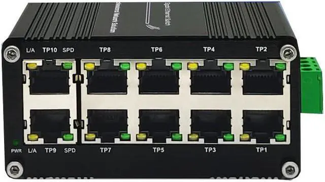 Main image of 10-Port Gigabit Ethernet Switch - Industrial-Grade Unmanaged Network Hub with Din-Rail or Wall Mount, Full Duplex Desktop,Fast Connection,Plug and Play, Rugged Metal Case, Wide Temperature Range