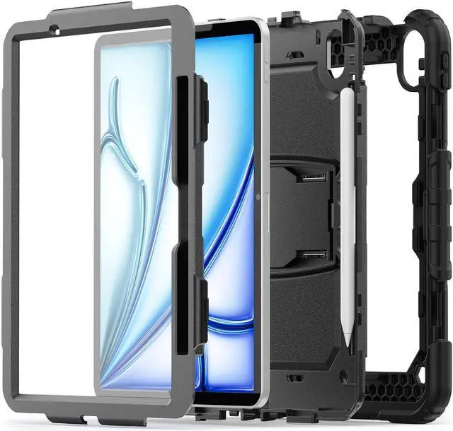 Alt view image 4 of 5 - Sahara - Raider Series Heavy-Duty Case for iPad Air 13" (M2 2024/M3 2025), Scorpion Black, (TB00415)