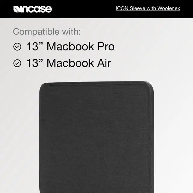 Alt view image 3 of 5 - Incase ICON Sleeve with Woolenex - MacBook Air 13 inch M1, 2020, 2019, 2018 & MacBook Pro 13 inch 2019, 2018, 2017, 2016 Case - Fitted MacBook Case, Laptop Sleeve, Hard Cover, Durable - Blush Pink