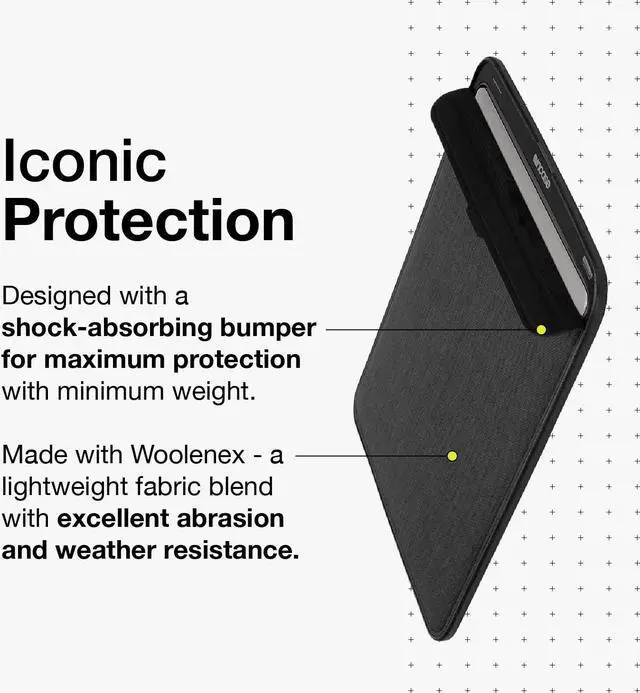 Alt view image 4 of 5 - Incase ICON Sleeve with Woolenex - MacBook Air 13 inch M1, 2020, 2019, 2018 & MacBook Pro 13 inch 2019, 2018, 2017, 2016 Case - Fitted MacBook Case, Laptop Sleeve, Hard Cover, Durable - Blush Pink