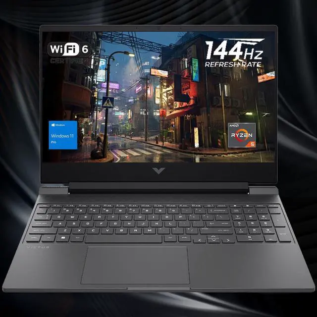Main image of HP Victus 15.6 Ryzen 5 Premium Gaming Laptop, 15.6 FHD 144Hz, Ryzen 5 7535HS (Beats Intel i5-13420H), AMD Radeon RX 6550M (Beats Nvidia GeForce RTX 3050), 16GB DDR5 RAM, 1TB SSD, Backlit KB, W11 Pro
