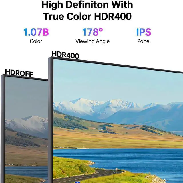 Alt view image 3 of 5 - KTC 27 Inch 4K UHD Computer Monitor, IPS 3840×2160 Monitor with HDR400, DCI-P3 95%, 1.07 Billion Colors, HDMI DisplayPort, 60Hz PC Monitor, H27P27