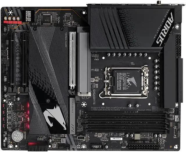 Alt view image 5 of 5 - GIGABYTE Z790 AORUS ELITE AX DDR4 Intel LGA 1700 ATX Motherboard, 4x DDR4 ~128GB, 3x PCI-E x16, 4x M.2, 4x SATA, 5x USB 3.2, 1x USB-C, 4x USB 2.0