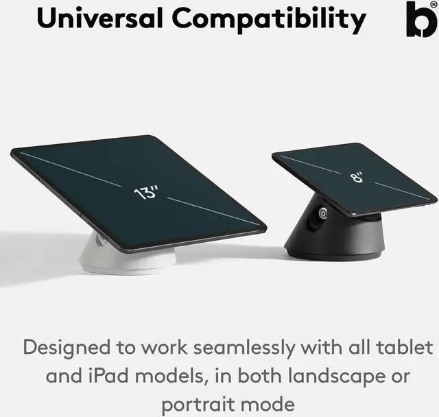 Alt view image 3 of 5 - Bouncepad Click iPad POS Stand & Docking Station | iPad Stand for Business | iPad Kiosk Stand Compatible with All Tablet & iPad Models | iPad Table Mount Tablet Kiosk | iPad Register Stand | Black