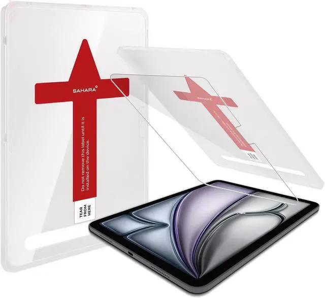 Main image of SAHARA - Easy Apply Tempered Glass Screen Protector for iPad Air (M2) 11" 2024, Clear, (ZD-T00067)