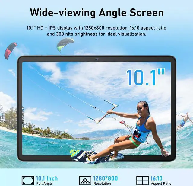 Alt view image 2 of 5 - Blackview 10 inch Android Tablet, 2025 Android 14 Tablet with 12(4+8) GB+128GB 2TB Expand, Dual Speakers and Camera, BT5.3, WiFi 6, Google GMS, 2.0GHz CPU, Support Widevine L1, PC Mode,Gray