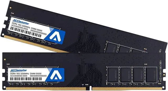 Main image of DDR4 32GB 3200MHz Ram Memory (16GBx2) PC4-25600 XMP CL18 1.35V Desktop PC Memory Module UDIMM 288-Pin, Compatible with Intel and AMD Ryzen Acclamator