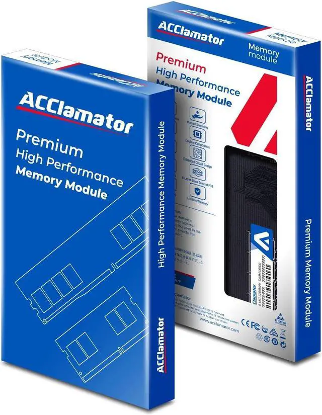 Alt view image 5 of 5 - DDR4 32GB 3200MHz Ram Memory (16GBx2) PC4-25600 XMP CL18 1.35V Desktop PC Memory Module UDIMM 288-Pin, Compatible with Intel and AMD Ryzen Acclamator