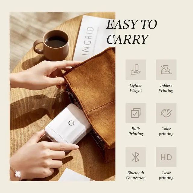 Alt view image 5 of 5 - NIIMBOT D110 Mini Label Maker Machine with Tape (3 Rolls), Portable Bluetooth Inkless Sticker Printer, Automatic Feeding and Rewind One-Touch Custom Printing, Compatible with Phone Only, Small, White