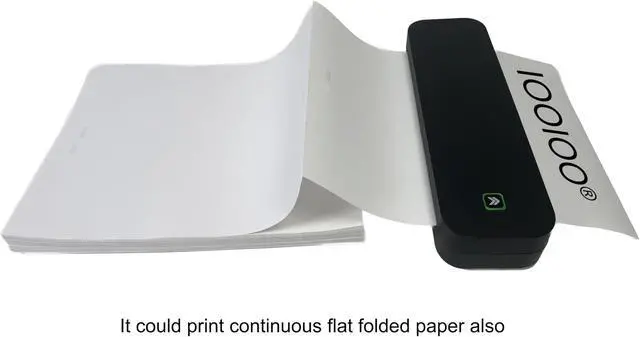 Alt view image 4 of 5 - IOOIOO Portable Printer, Wireless Inkless Bluetooth Thermal Printer for Tattoo Stencil Transfer Paper, for 8.5 x 11 Letter, A4 Rolled & Folded Thermal Paper (Black, Without Carrying Case)