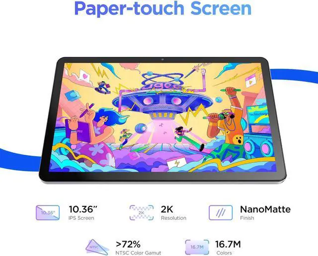Alt view image 2 of 5 - UGEE Pad Drawing Tablet No Computer Needed,6GB+128GB Fun Drawing Pad 2K Ultra HD Large Screen with Full-Laminated Screen,Android 14 Tablet Drawing Stand for 7000mAh+18W Battery,Standalone Tablet 10.36