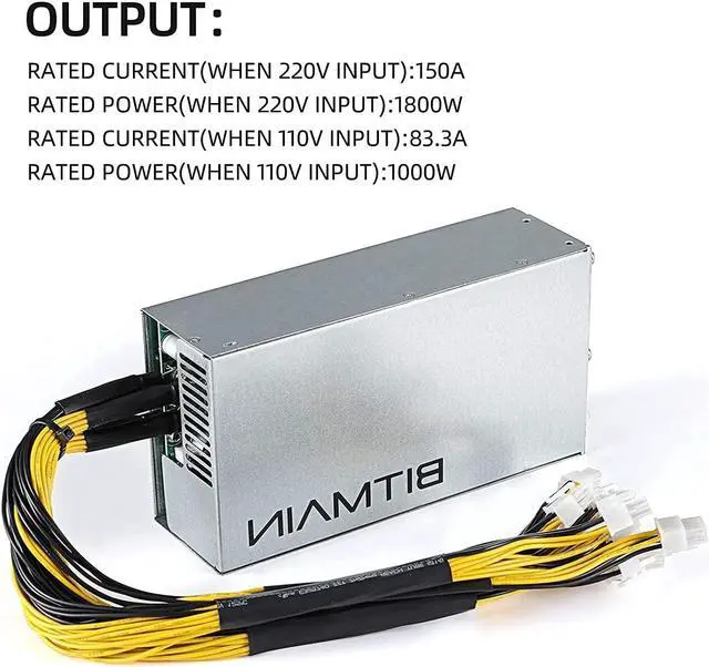 Alt view image 3 of 5 - Bitmain Genuine Antminer Power Supply APW7 PSU 1800w 110v 220v New Model for S9 or L3+ or Z9 Mini or D3 ASICs w/ 10 Connectors