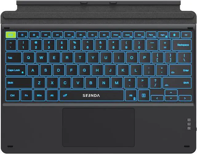 Main image of Seenda Backlit Keyboard with Touchpad for Surface Pro 8/9/Pro X, Detachable Slim Bluetooth 5.2 Keyboard with Multi-Gesture Trackpad for Microsoft Surface Pro 8/9/X 13-inch Tablet, Grey