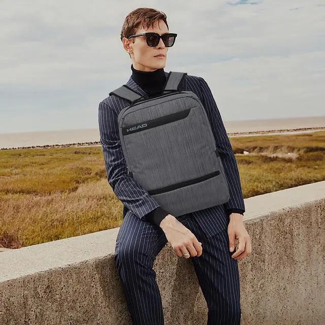 Alt view image 2 of 5 - HEAD Waterproof Laptop Backpack for Men with Trolley Sleeve, Business Laptop Backpacks fits 17.3 inch Notebook, Large Travel Backpack for Work/Outdoor/Daily