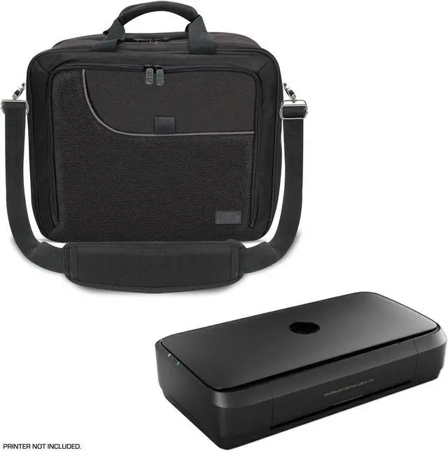 Alt view image 2 of 5 - USA Gear Portable Printer Bag Compatible with Hp Officejet 250 Mobile All-in-One Printer, Canon Pixma TR150 & More - Customizable Protective Interior, Shoulder Strap