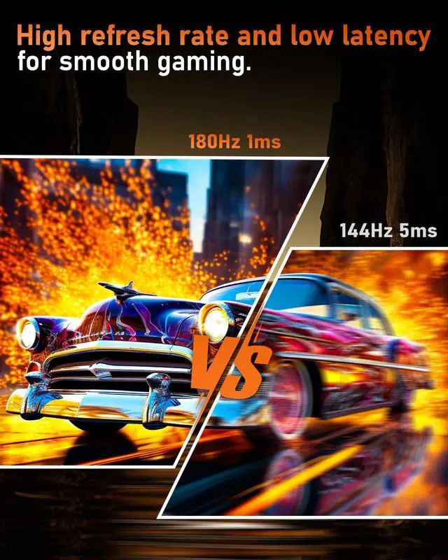 Alt view image 5 of 5 - FYHXele 27 inch Gaming Monitor, 165Hz Computer Monitor QHD 1440P Fast IPS Panel Pc Monitor, sRGB100%,1ms, DisplayPort/HDMI/Eye Care/Wall Mount Compatible-White