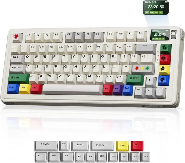 Alt view image 3 of 5 - BOYI 31 Numpad+C75Pro 75% Mechanical Keyboard with Screen Comb,Compact Gaming Keyboard for Win&Mac