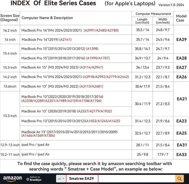 Alt view image 5 of 5 - Smatree 15.3 inch Laptop Sleeve for Apple MacBook Air M4 2025/2024 M3 A3114/M2 2023 A2941, 15 inch Protective Laptop Case with Accessory Pocket, YKK Zipper, Patented Shockproof Design (EA27)