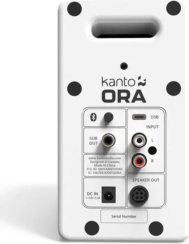 Alt view image 4 of 5 - Kanto ORAMW 100W Powered Reference Desktop Computer Speakers with Bluetooth 5.0 and USB-C Input | Bi-Amplified | 100 Hz Automatic Crossover | Reference Quality Sound | Pair | White