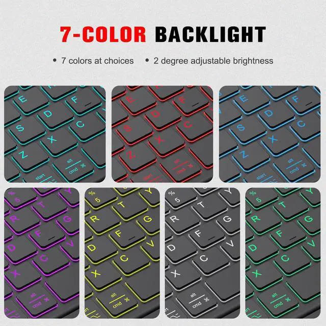 Alt view image 5 of 5 - Fintie Keyboard Case for iPad Pro 13-inch (M4) 2024 with Pencil Holder - Soft TPU Back Cover with Magnetically Detachable Bluetooth Keyboard, Backlight/Gray
