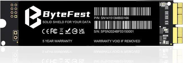 Main image of ByteFest MAC SSD 1TB Compatible with Apple MacBook Air A1465 A1466(Mid 2013-2017), MacBook Pro Retina A1398 A1502 (2013-2015), M.2 NVMe Solid State Drive