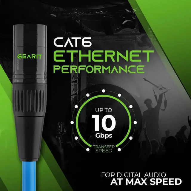 Alt view image 3 of 5 - GearIT CAT6 Shielded EtherCON-Compatible Cable, (200 Feet) RJ45 Connectors for Pro Audio, Aluminum Shielded, Oxygen Free Copper - 200 ft. - Blue