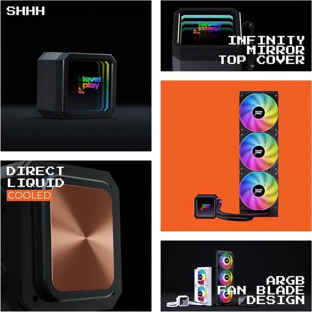 Alt view image 2 of 5 - Levelplay CL360 ARGB 240mm AIO PC CPU Liquid Water Cooler Intel LGA1851, LGA1700, AMD AM5, AMD AM4