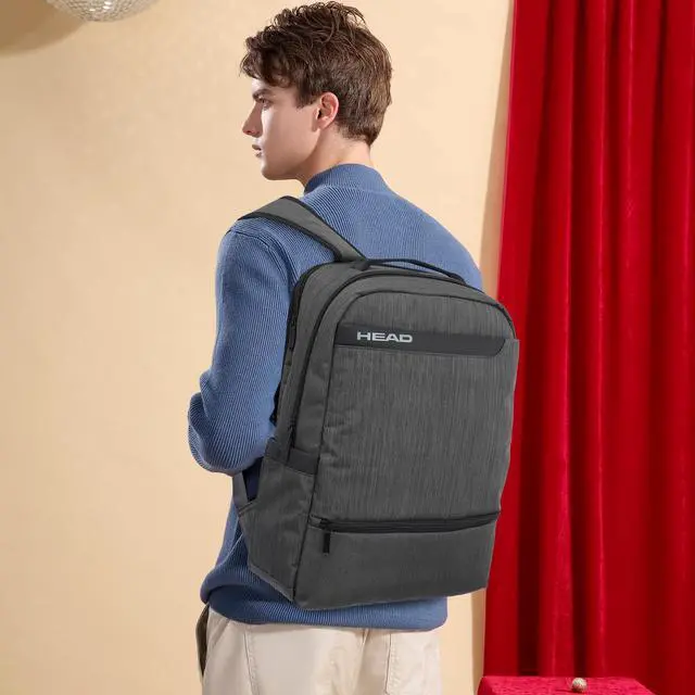 Alt view image 2 of 5 - HEAD Waterproof Laptop Backpack for Men with Trolley Sleeve, Business Laptop Backpacks fits 17.3 inch Notebook, Large Travel Backpack for Work/Outdoor/Daily