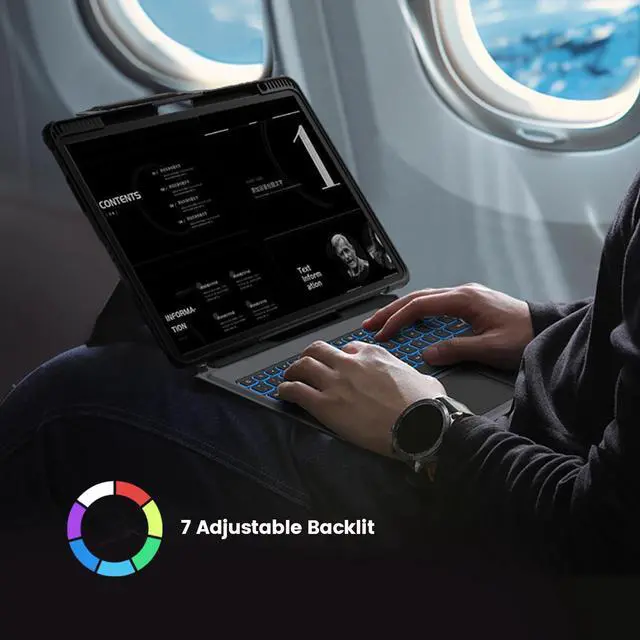 Alt view image 5 of 5 - Nillkin Carry Go iPad Pro 11 inch (M4) Backlit Keyboard Case with Handle, New iPad Pro M4 11 inch Detachable Keyboard 2024 with Kickstand,Shortcut Keys,Trackpad (Carbon Black)