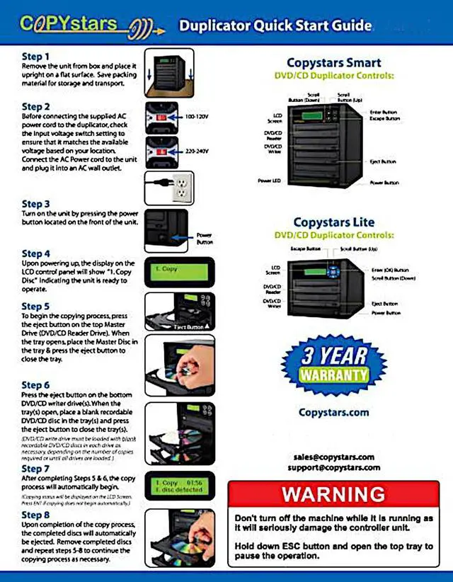Alt view image 5 of 5 - Copystars DVD Duplicator Sata CD-DVD Burner 24X 1 to 1 DVD Copier Duplicator Tower, 01 target (SYS-1-1-ASUS-CST)