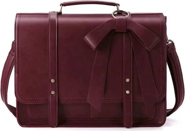 Main image of ECOSUSI Laptop Bag for Women Briefcase Bag PU Leather Messenger College Satchel fit 15.6" Computer
