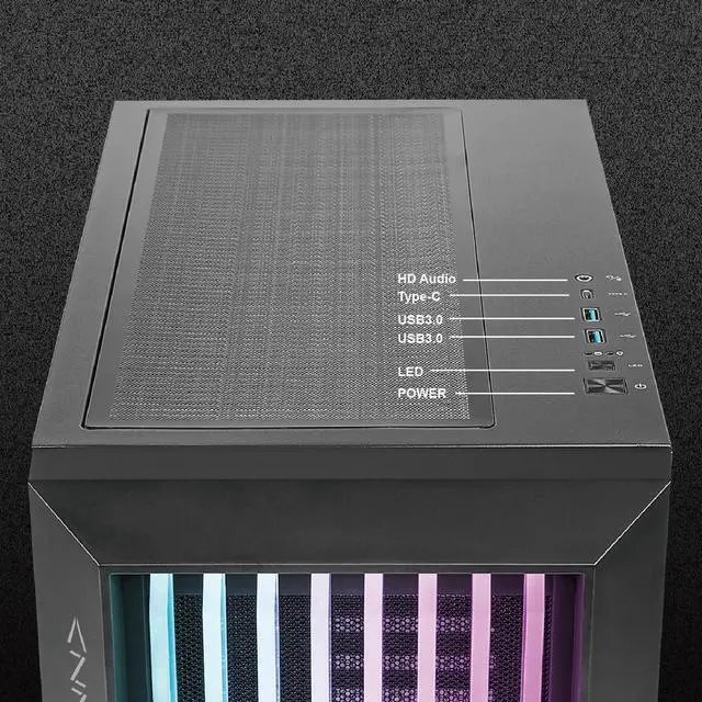 Alt view image 3 of 5 - AZZA CSAZ-520BG Guardian/Gaming/ATX Mid-Tower/Computer Case/Tempered Glass Panel