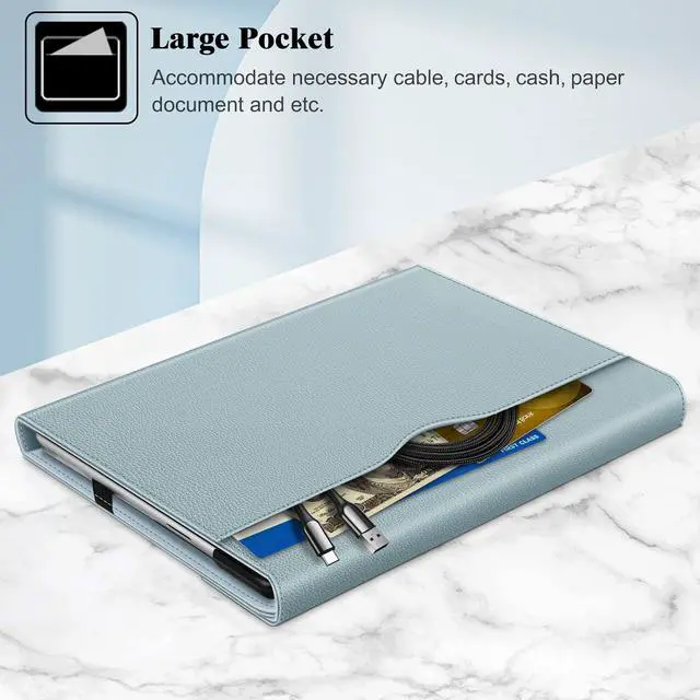 Alt view image 5 of 5 - Fintie Case for 13 Inch Microsoft Surface Pro 11 / Pro 10 / Pro 9 - Multiple Angle Viewing Portfolio Business Cover with Pocket + Tempered Glass Screen Protector for Microsoft Surface Pro 11/10/9/8/X