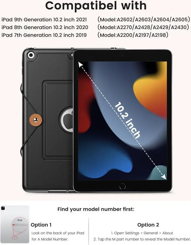 Alt view image 2 of 5 - INFILAND Keyboard Case for iPad 9th/8th/7th Generation (10.2 Inch), 7-Color Backlight & High Precision Trackpad, Slim and Portable Detachable Folder Style Keyboard Case with Pencil Holder,Black