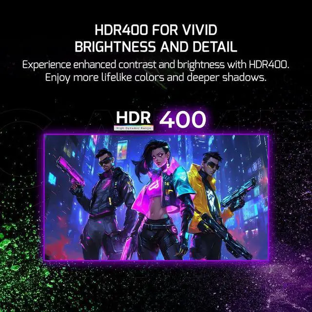 Alt view image 5 of 5 - GAMEPOWER Sonic T80 27 Inch 180Hz, 2K 2560x1440 QHD, 0.5ms Flat Fast IPS, HDR 400, Adaptive Sync, Frameless, Blue Light Filter, Speakers, HDMI 2.0 DP 1.4, 126% sRGB, RGB Gaming Monitor