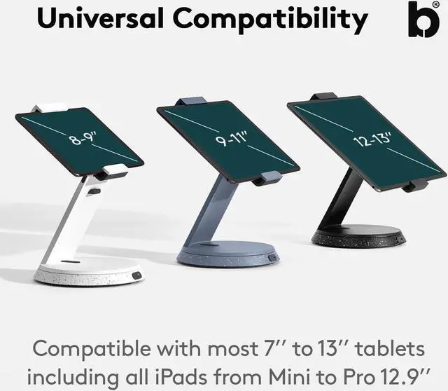 Alt view image 2 of 5 - Bouncepad Eddy Tablet & iPad POS Stand | Compatible with Most 7-13" Tablets | Strong Aluminium Kiosk Stand | Green