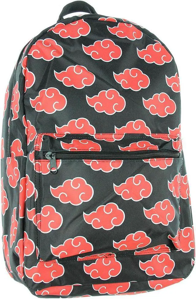 Main image of Bioworld Naruto Backpack Shippuden Akatsuki Red Clouds All Over Print Travel Laptop Backpack
